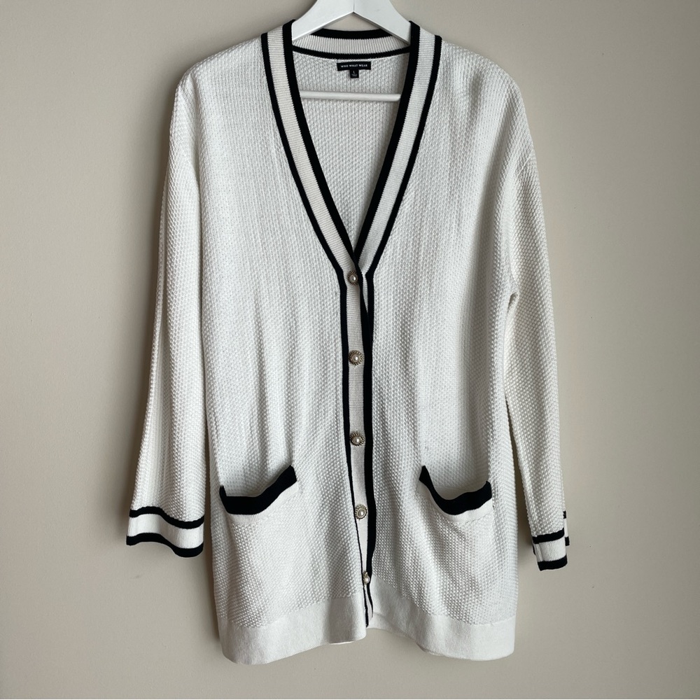 Who What Wear Preppy Pearl Button Cardigan